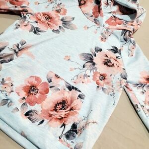 Floral Kids Hoodie - Light Blue Floral Nwot